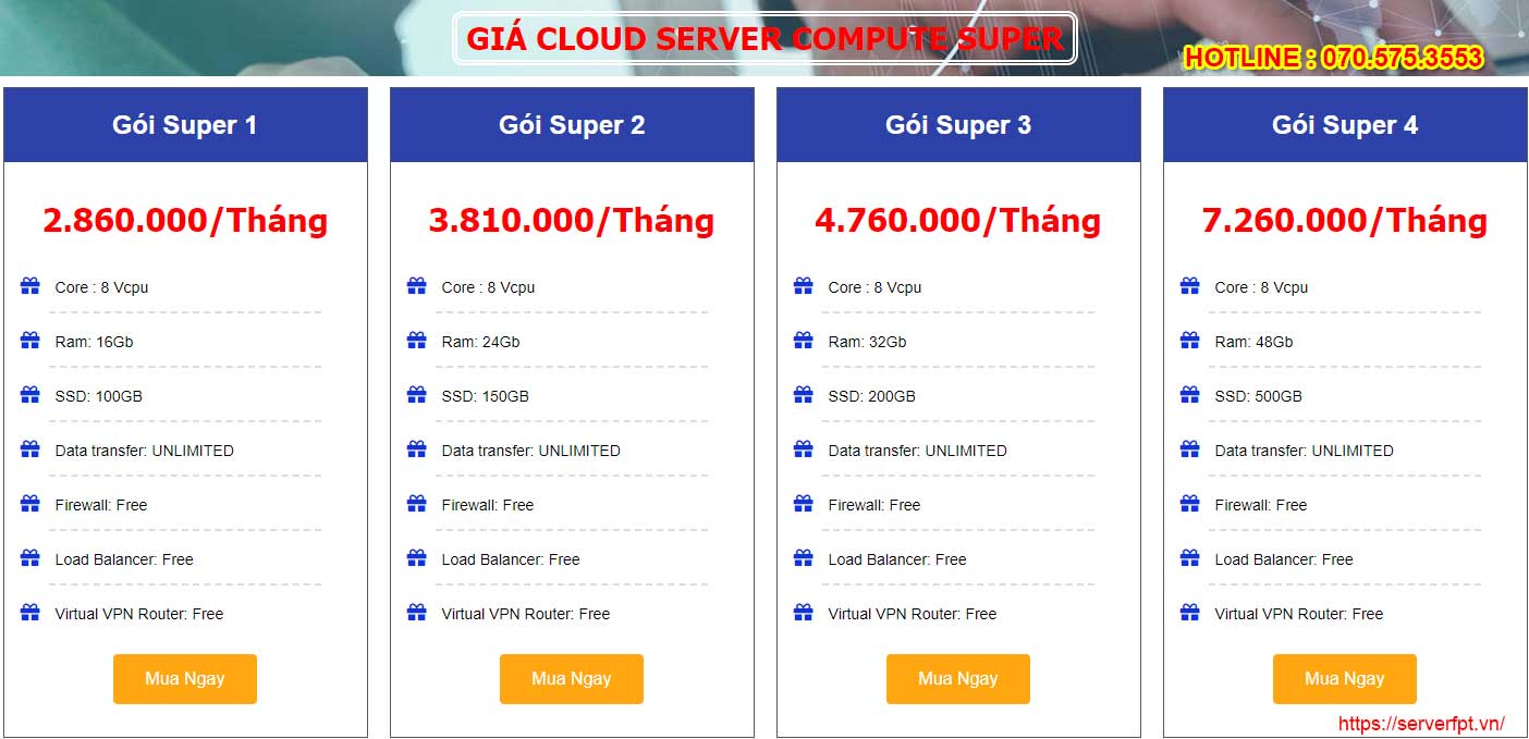 Cho thuê máy chủ ảo - Cloud server FPT giá rẻ 300k?