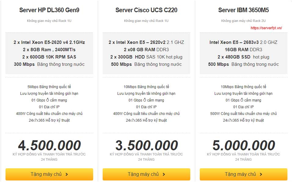 Cho thuê Server cấu hình theo yêu cầu giá rẻ 999k